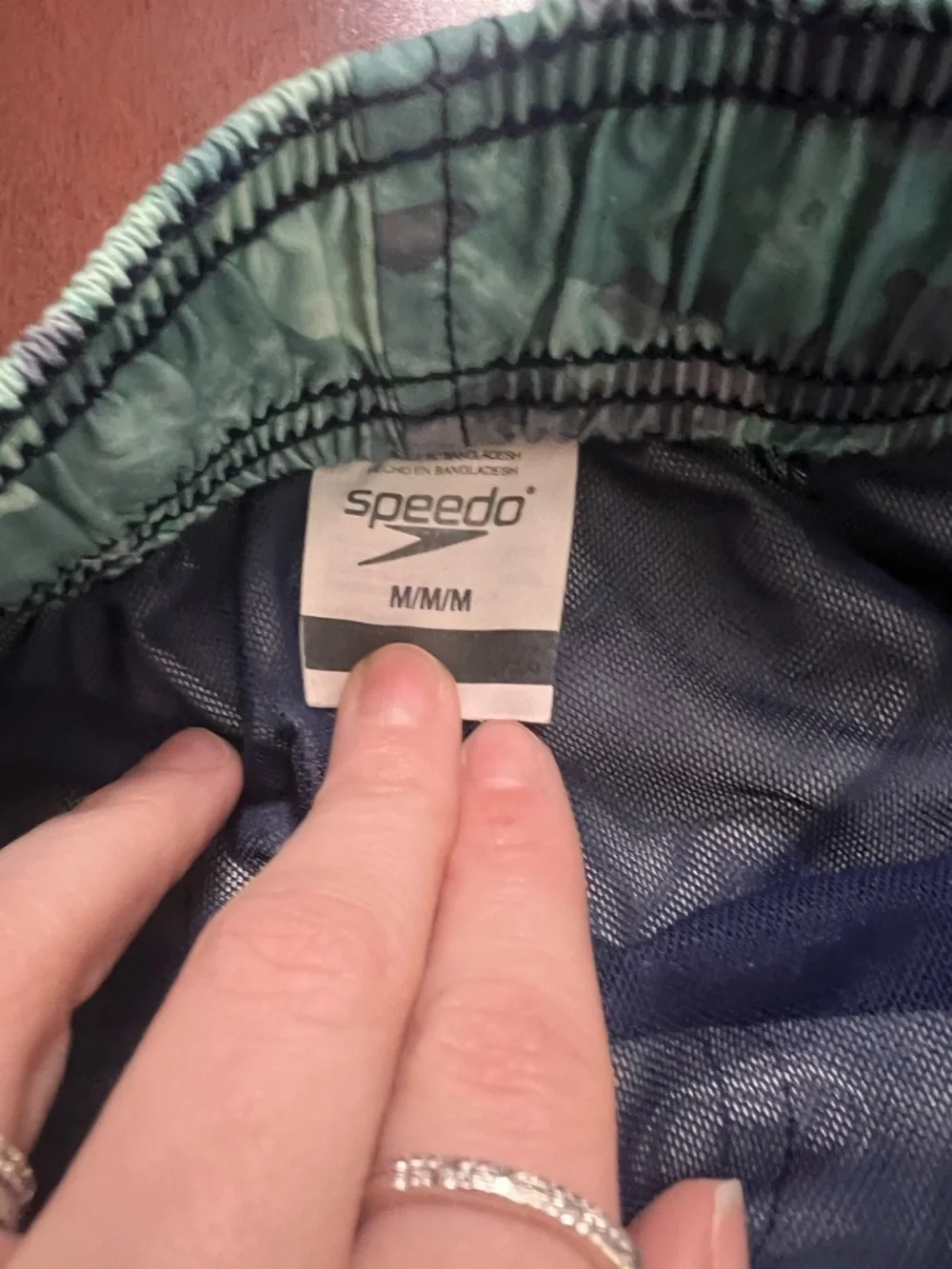 Speedo Green Camouflage Swim Trunks
